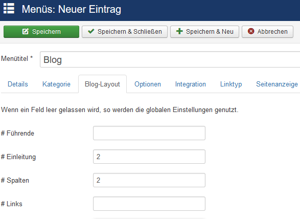 Blog Layout Joomla